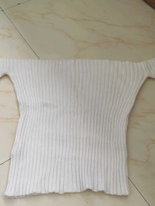 Off-Shoulder Ribbed Knit Top