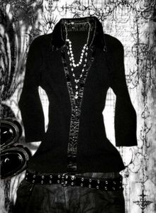 Chic Black y2k button up fitted top