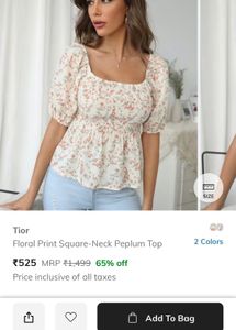 Floral Peplum Top>>>> SALE 🌸