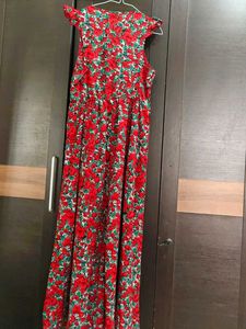 Red Floral Maxi Dress