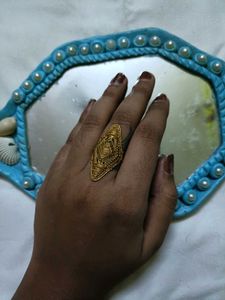 Exquisite Gold Tone Statement Ring