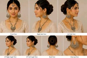 Boho Silver Oxidized Necklace & Earring Set