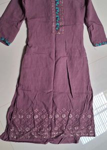 Purple Kurta Set with Dupatta &amp; Pants