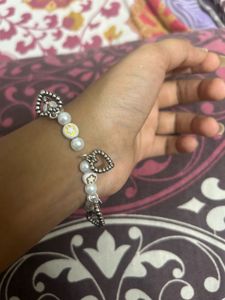 Charming Beaded Bracelet with Heart Charms