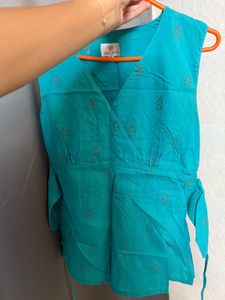 Teal Sleeveless Top Anokhi brand