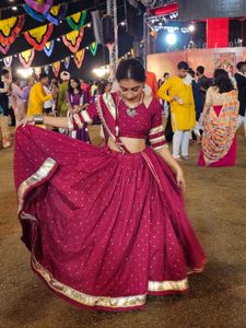 Women's Maroon Lehenga Choli Set