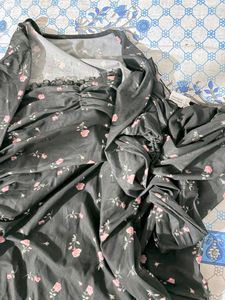 Floral Print Mesh Dress