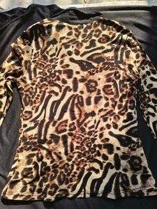 Vintage Animal Print Shirt Typ Top