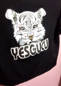 Black T-Shirt with Tiger Graphic