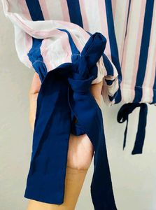 Striped Cropped Top with Side Ties
