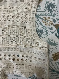 Cream Crochet Crop Top