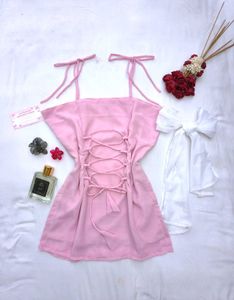 Dreamy spaghetti corset kurti with scarf 🌷