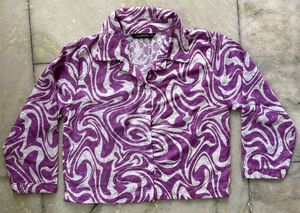 Stylish Purple & White Swirl Print Kurta