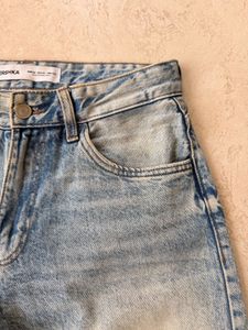 Bershka Wide Leg Light Wash Jeans