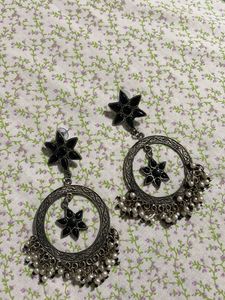 Stylish Black Star Jhumka Earrings