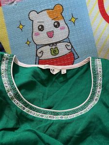 Green &amp; White Panel Tunic Top