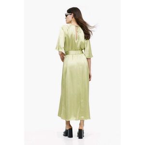 H&amp;M sage green Elegant Satin Maxi Dress
