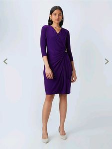 Wardrobe by Westside Purple Wrap-Over Style Dress