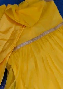Vibrant Yellow Embroidered Kids Frock