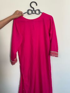 Vibrant Pink Embroidered Kurta
