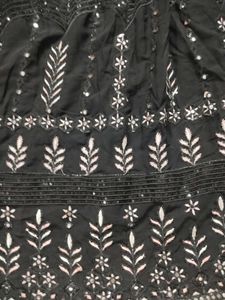 Elegant Black Sequined Ethnic Gown