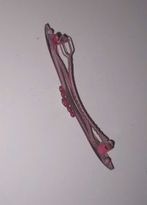 Red Hair Clip with Rhinestones