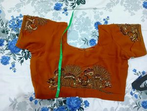 Elegant rust brownish touch saree