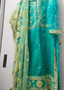 Elegant Teal Embroidered Salwar Suit
