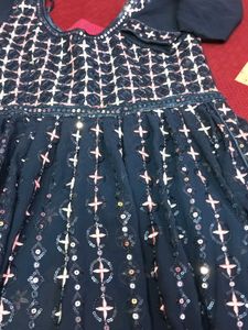 Embellished Navy Blue plazzo with long nayara cut