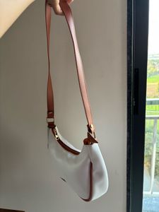 White &amp; Brown Shoulder Bag