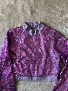 Sparkling Purple Sequin Crop Top