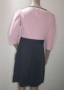 Pink And Black Dress For Office Work And Can Be Worn On Occasions Have Buttons Can Be A Birthday Party Outfit Formal Look Can Fit Upto UK S-M