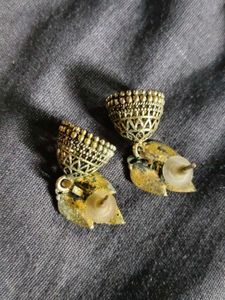 Oxidized Silver Jhumka Earrings