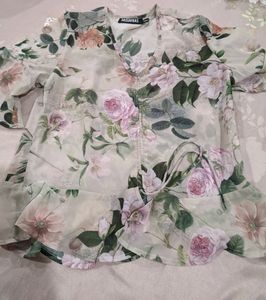 Multicolor Floral Printed V Neck Top (Women's)