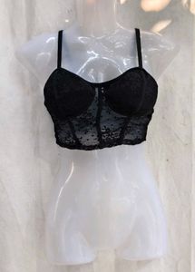 301110. Black Lace Corset Bralette