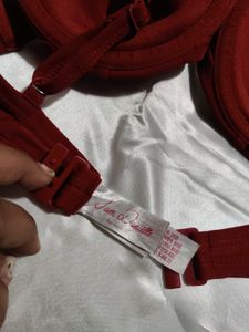 Red Push-Up Bra with Bow Detail