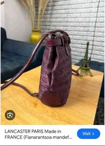 Lancaster Burgundy Monogram Tote Bag