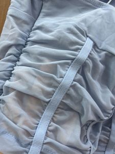 pastel blue Sheer Ruched Camisole Top