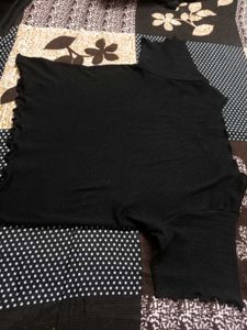 Black Ribbed Knit Top