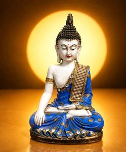Buddha Showpiece Blue and golden