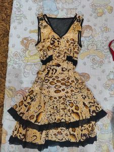 Leopard Print Sequin Y2k Dress