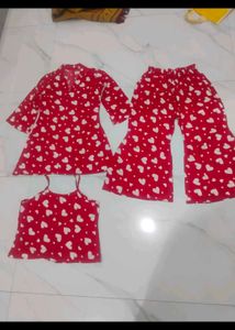 Red Heart Print co,ord Set