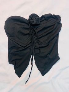 Chic Black Ruched Tube Top