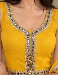 Elegant Yellow Embellished Ethnic Gown
