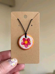 Handmade Orange Slice Pendant Necklace