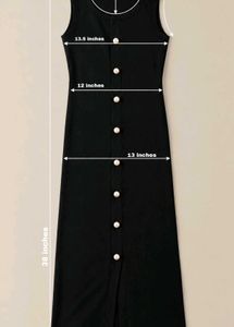 BLACK PEARL-FRONT SLEEVELESS DRESS