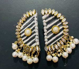 Fancy Party Wear Fabric Earrings