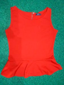 Red Peplum Tank Top