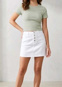 Striped Ribbed Cropped Top