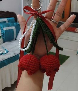 Handmade Cherry Keychain